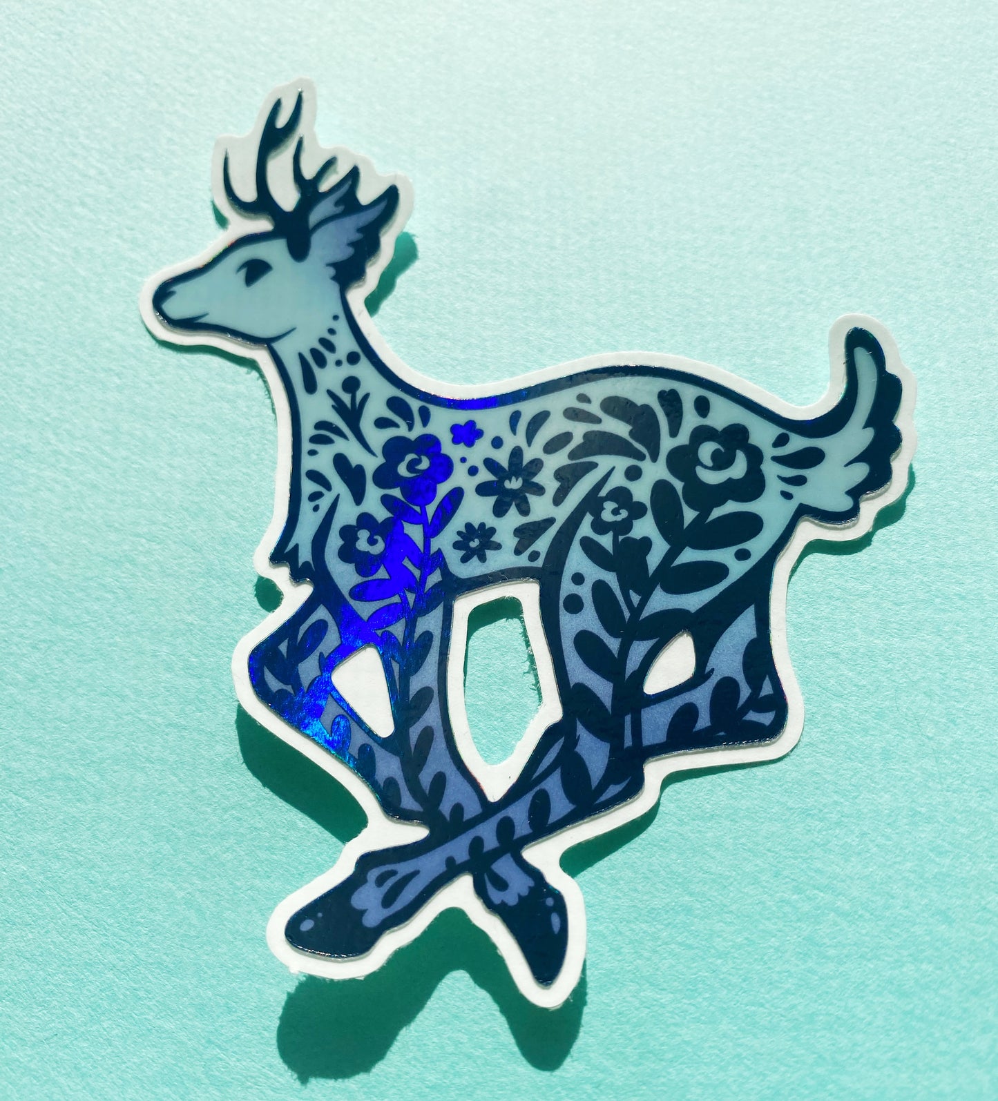 Holographic Garden Deer Sticker