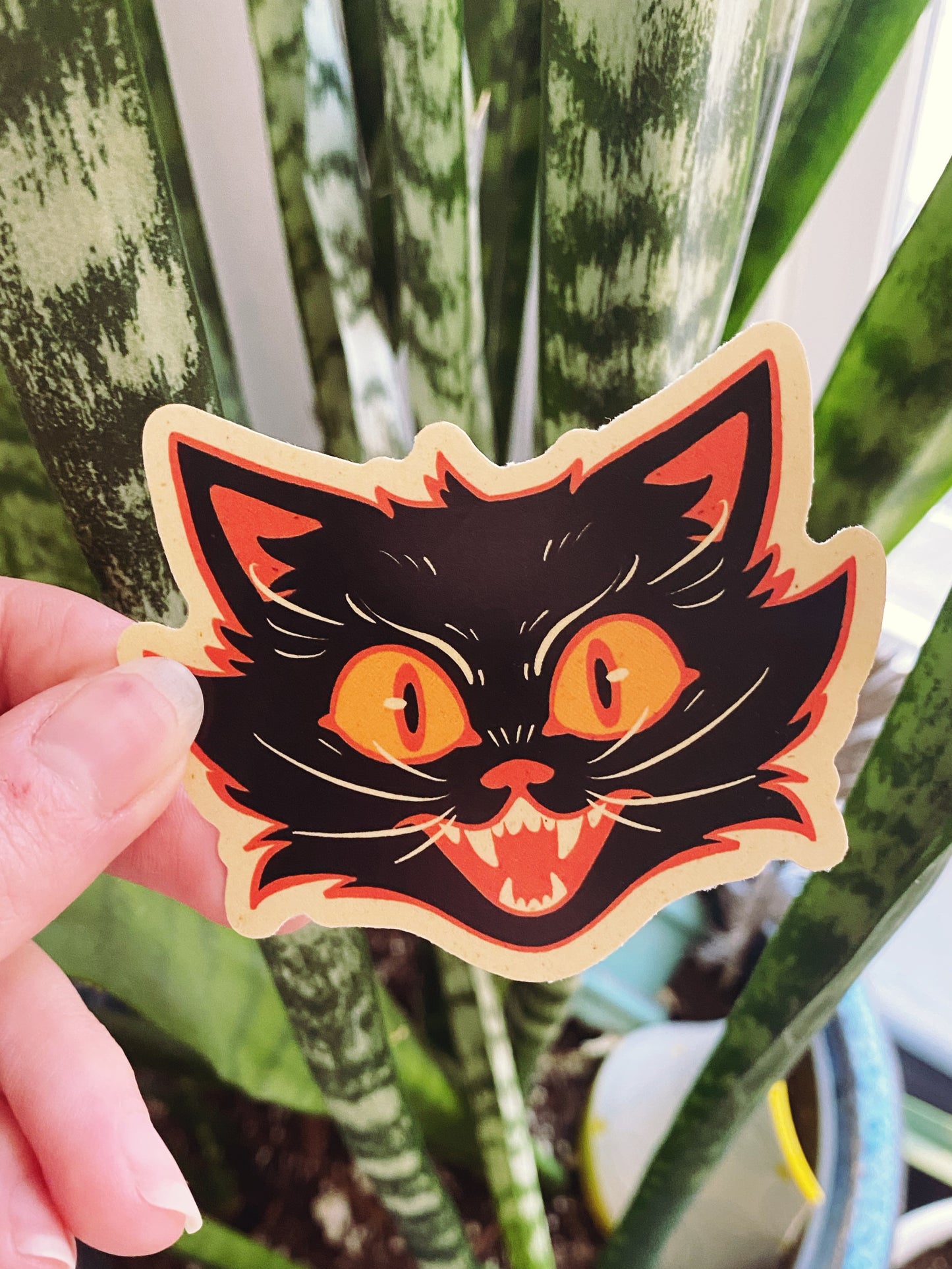 Vintage Halloween Cat Sticker