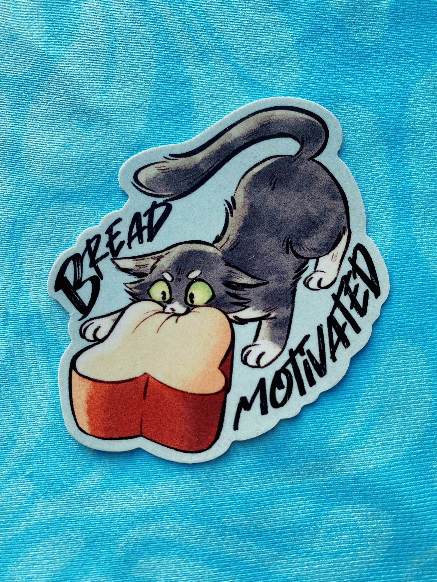 Bread Motivated Cat Sticker