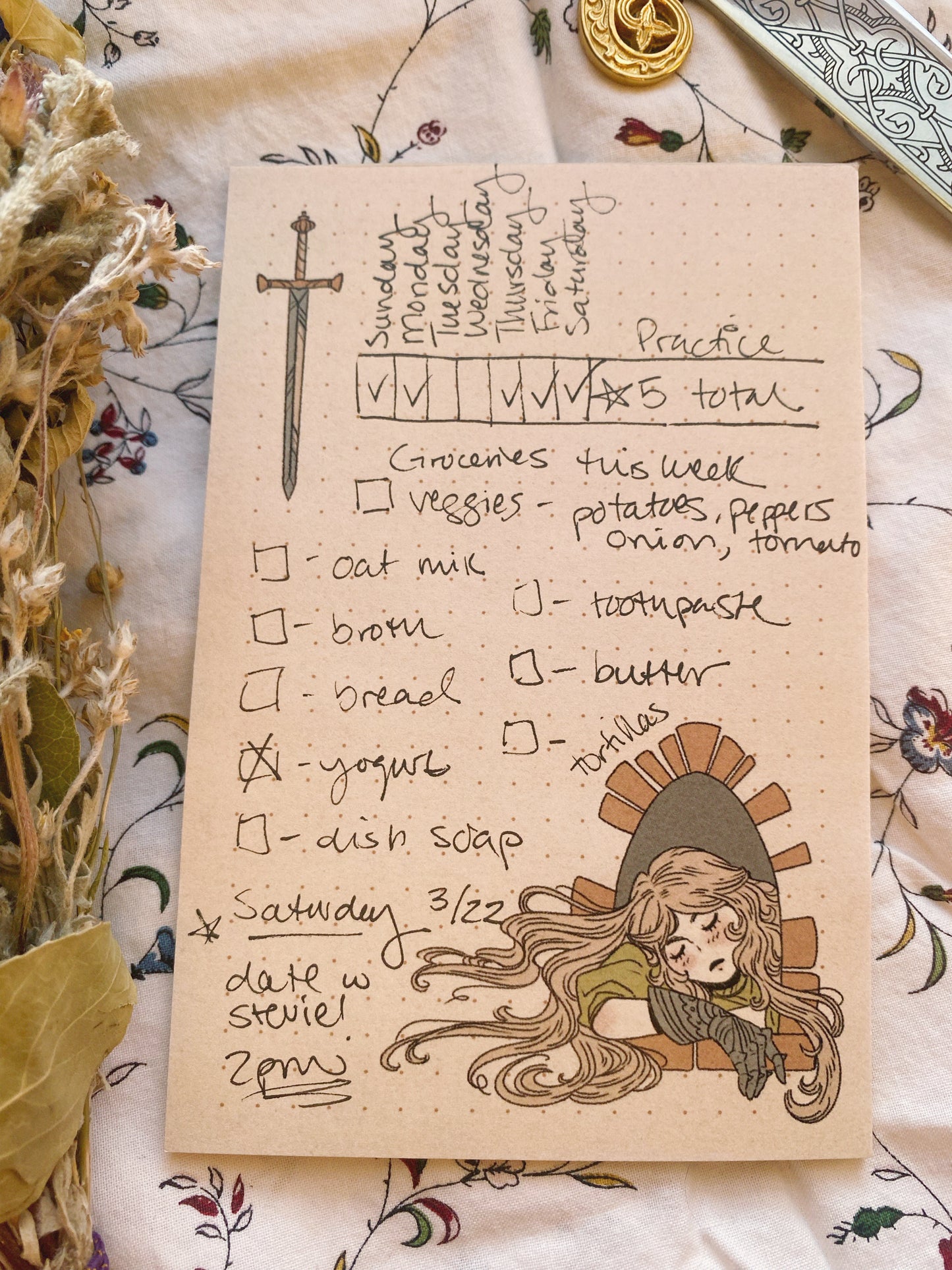 Gauntlet Girl Magnetic Dot Grid Notepad