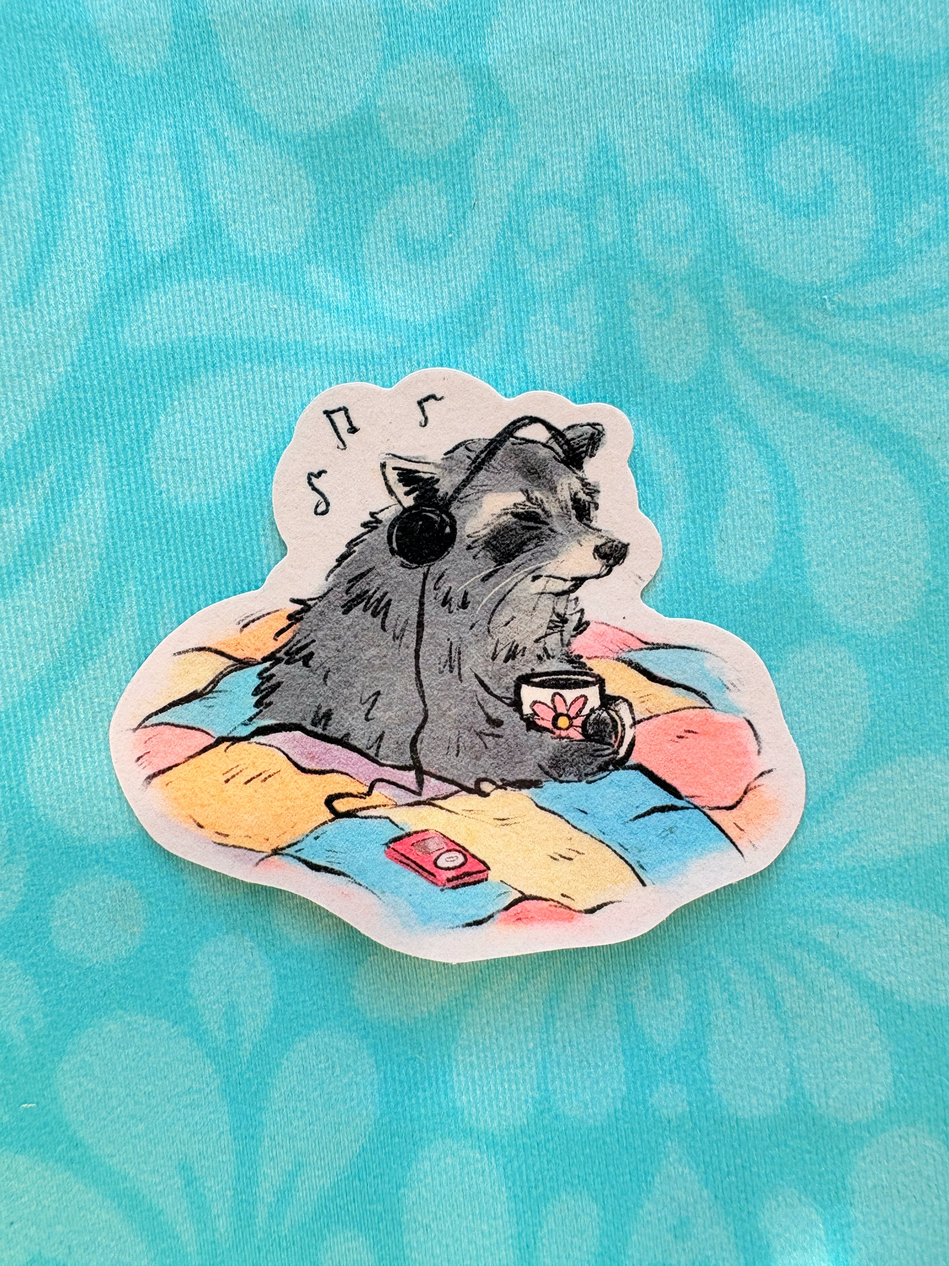 Chillin’ Raccoon Sticker – TabbyAddams Illustration