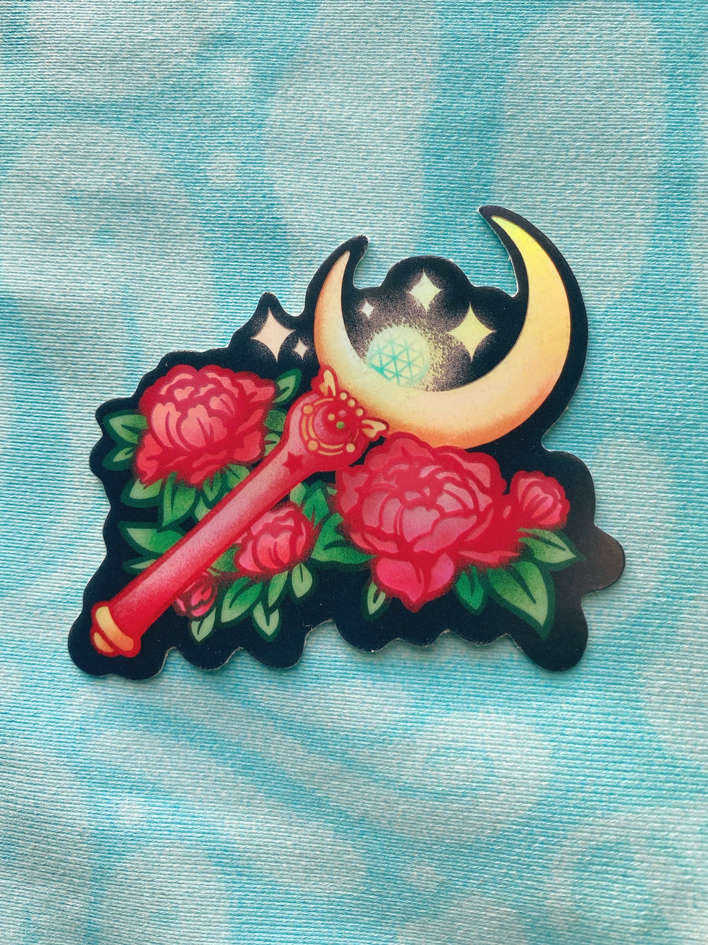 Moon Stick Holographic Sticker