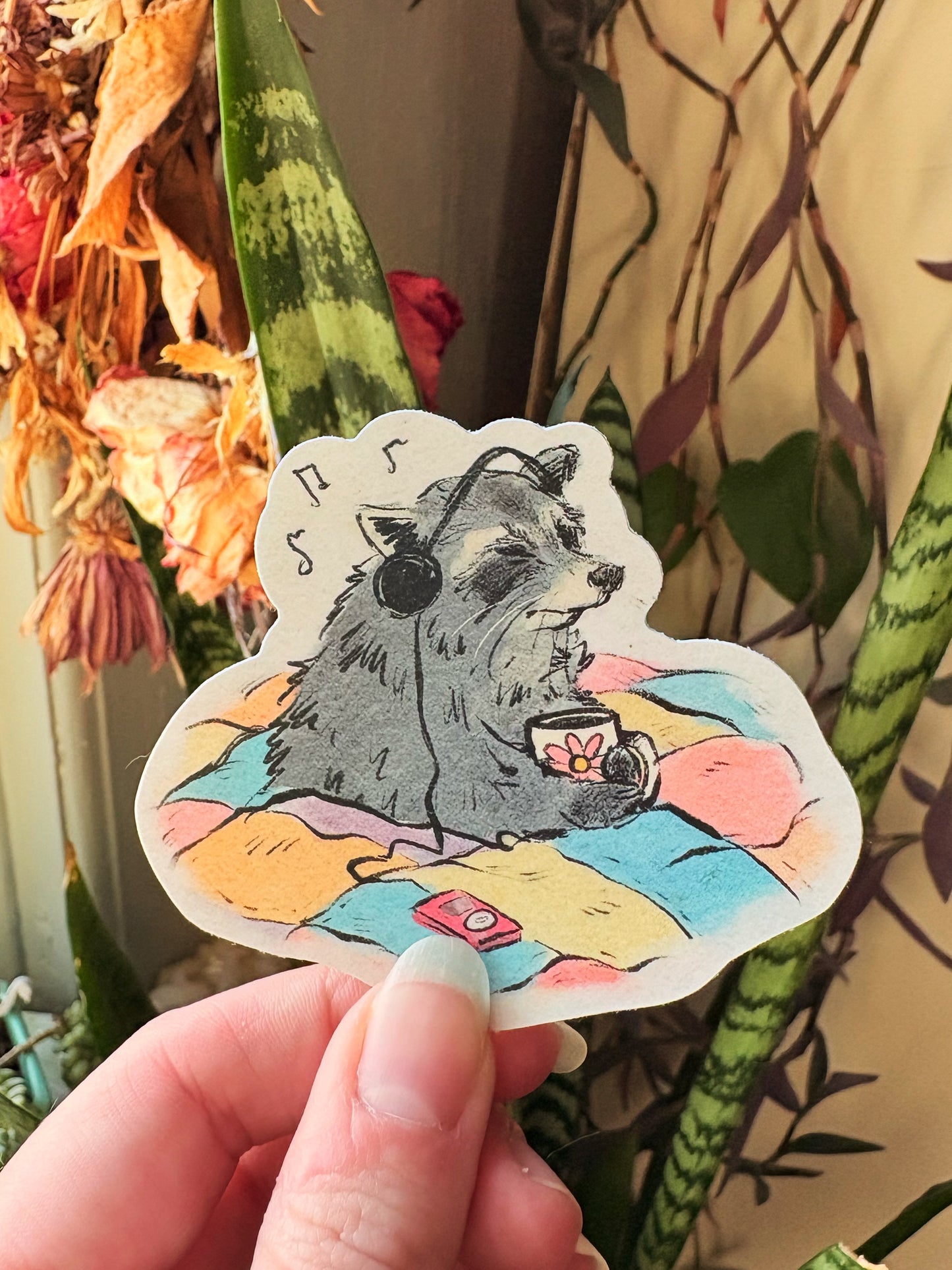 Chillin’ Raccoon Sticker