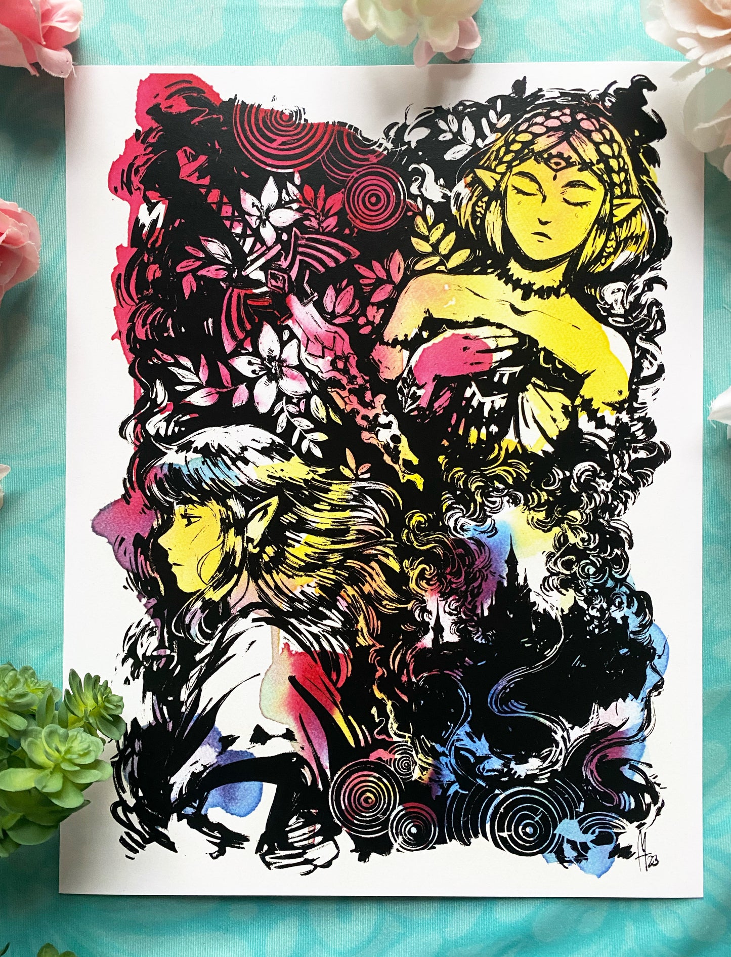 Tears of the Kingdom Watercolor Print, Legend of Zelda