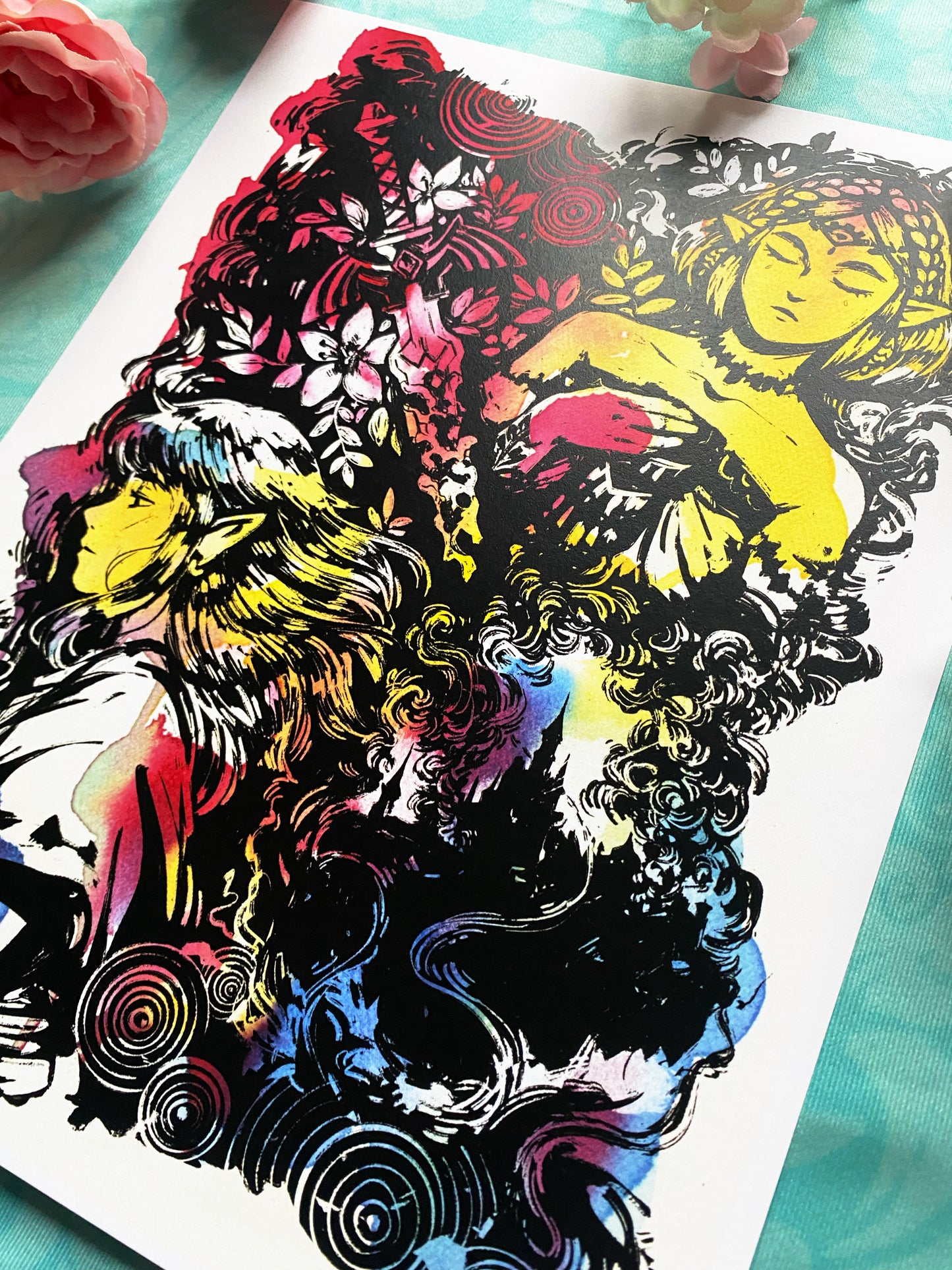 Tears of the Kingdom Watercolor Print, Legend of Zelda