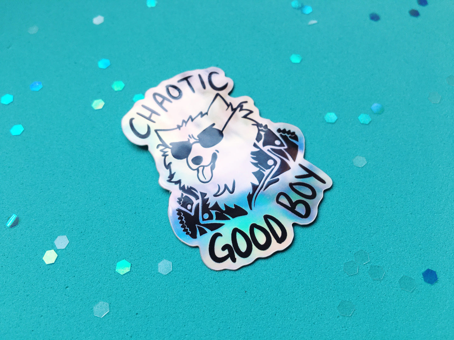 Chaotic Good Boy Holographic Sticker