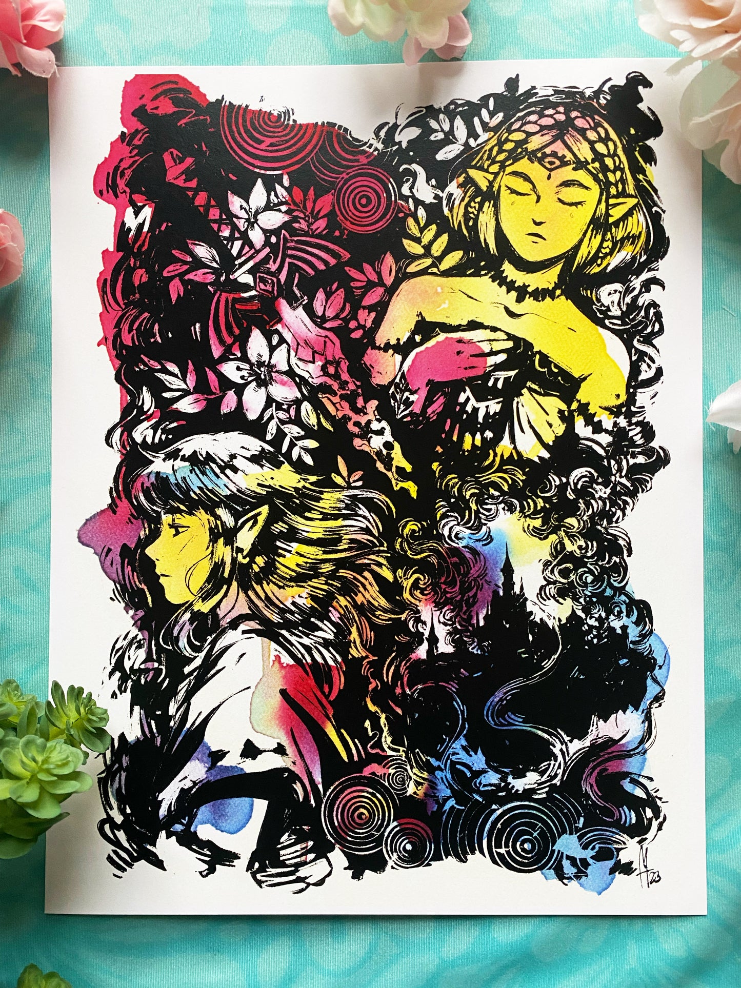 Tears of the Kingdom Watercolor Print, Legend of Zelda