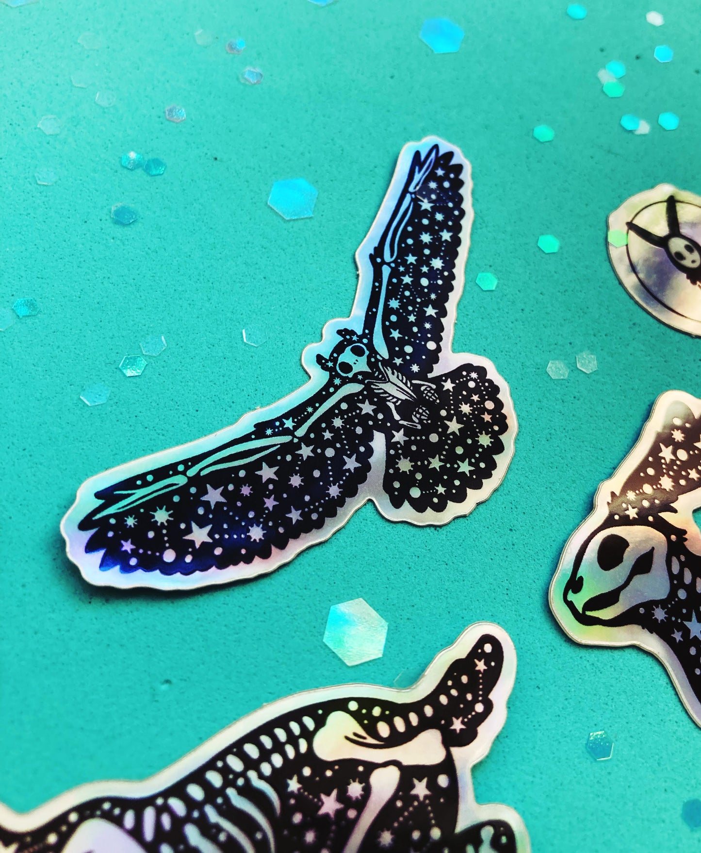 Celestial Creatures Holographic Animal Skeleton Sticker Pack