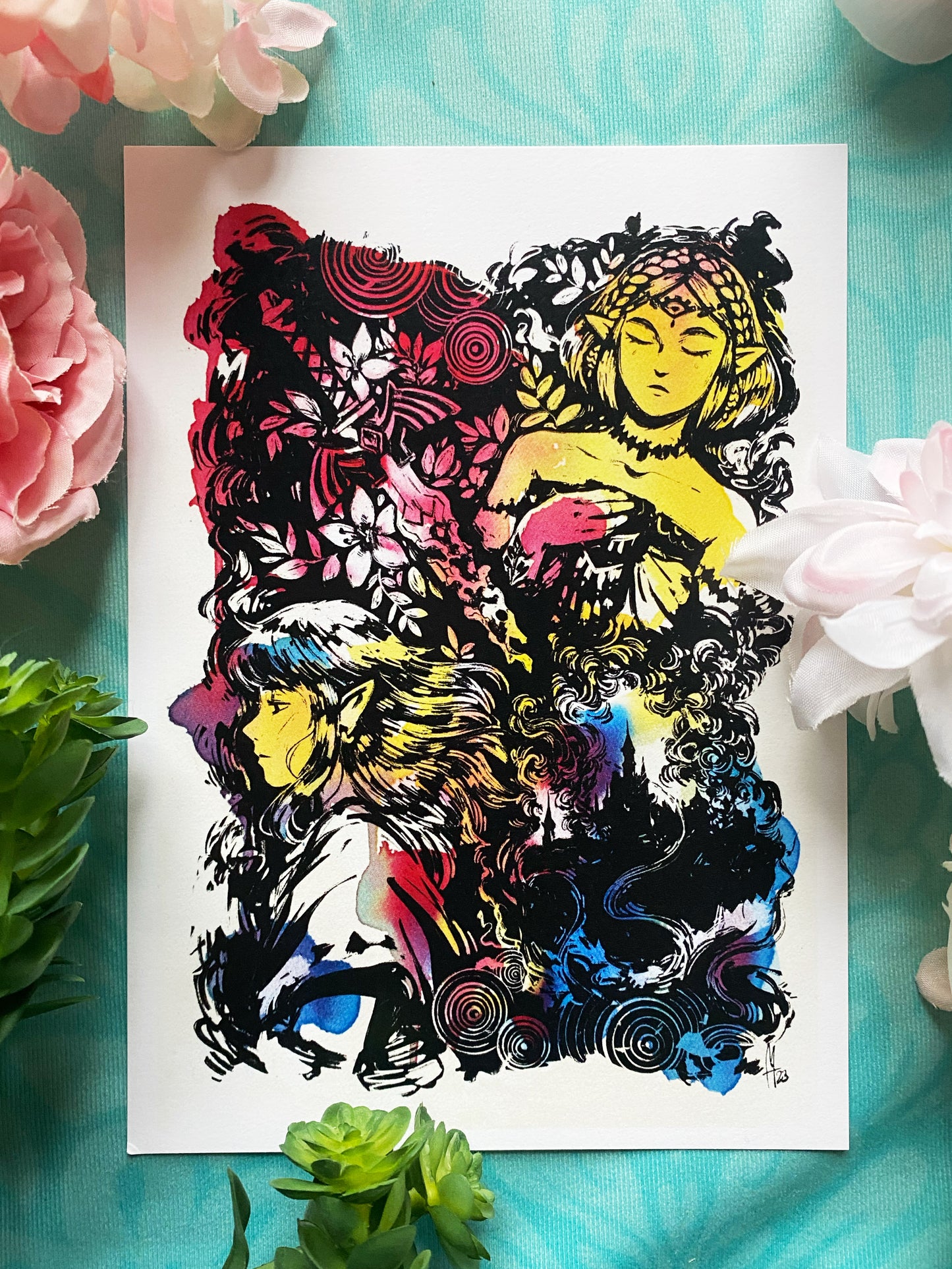 Tears of the Kingdom Watercolor Print, Legend of Zelda