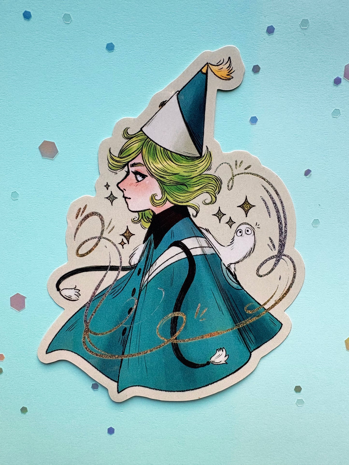 Coco Glitter Witch Hat Sticker