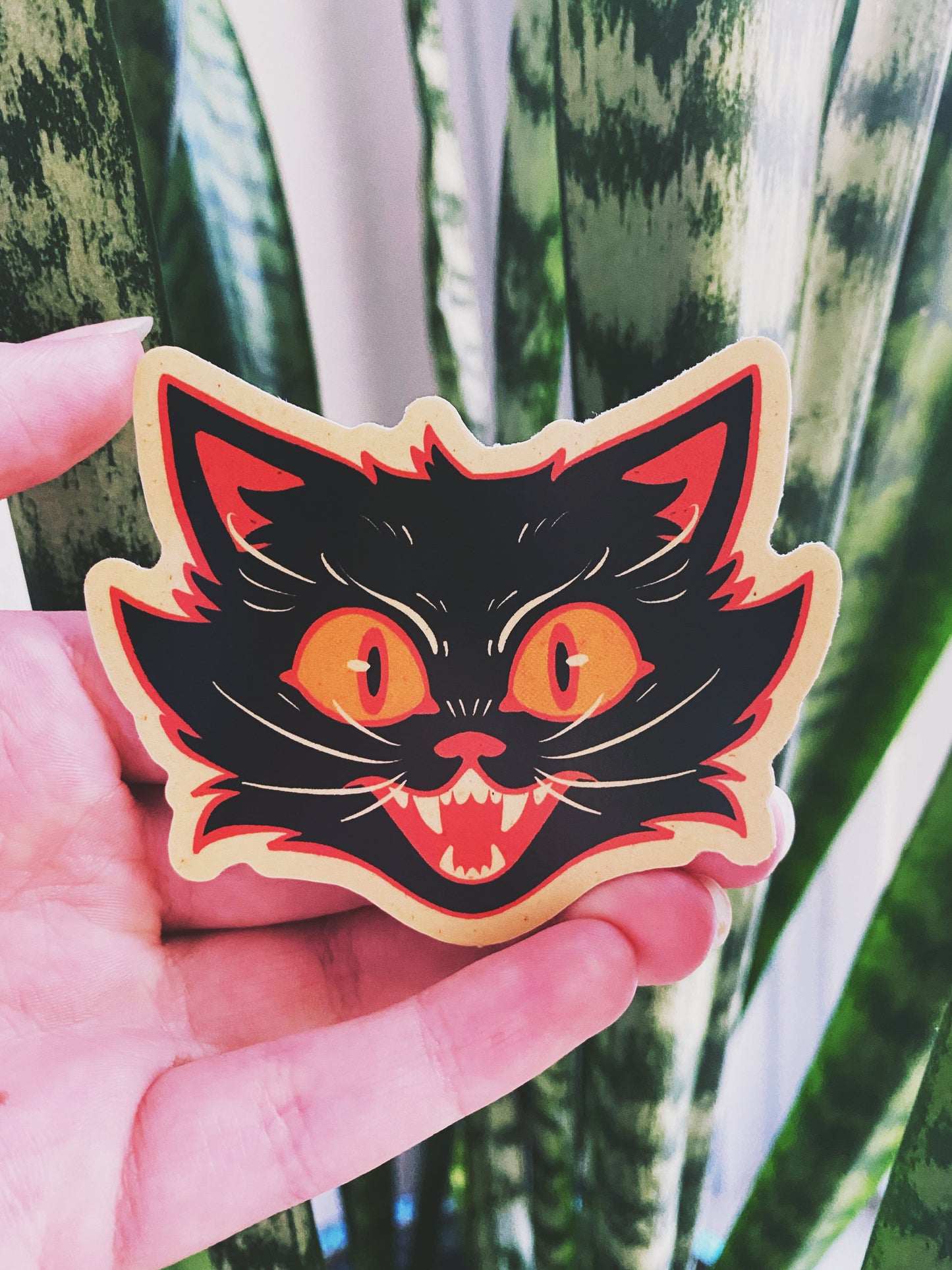 Vintage Halloween Cat Sticker