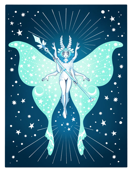 Fantasy Luna Moth Woman Print