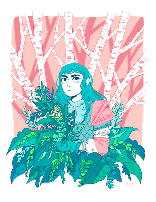 Female Knight Garden Print